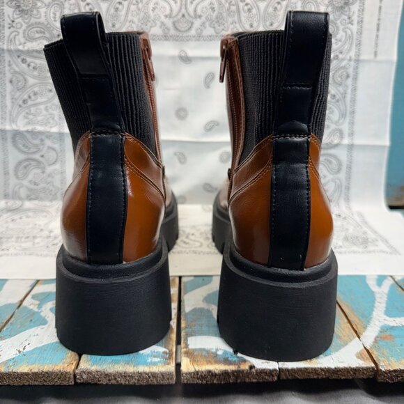 NEW Portland Boot Company Lug Sole Hiker Booties Boots Women's 8 Mocha Slip on - Picture 4 of 10